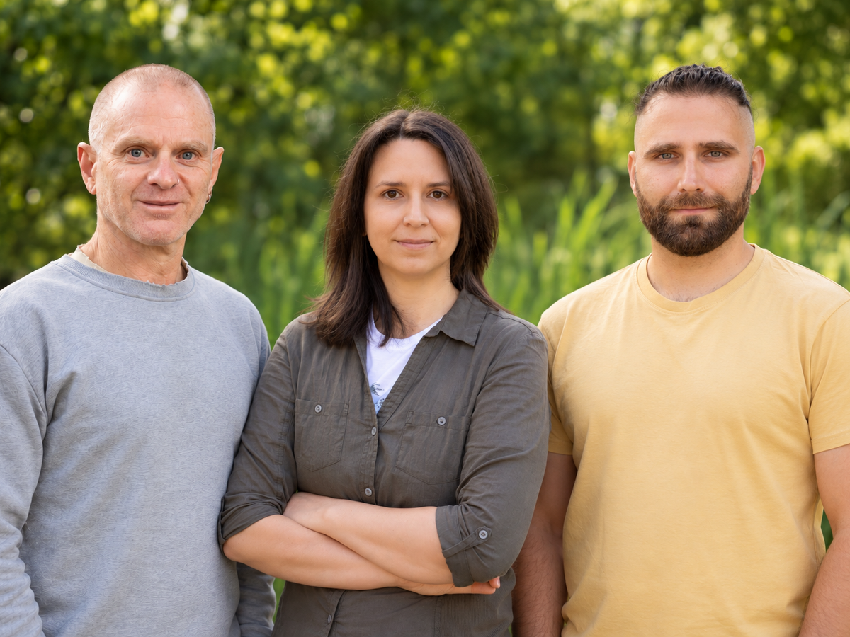 Biodiversa+ BiodivConnect pályázat nyertesek. Balról jobbra: Andrew Hamer, Horváth Zsófia, Lovas-Kiss Ádám